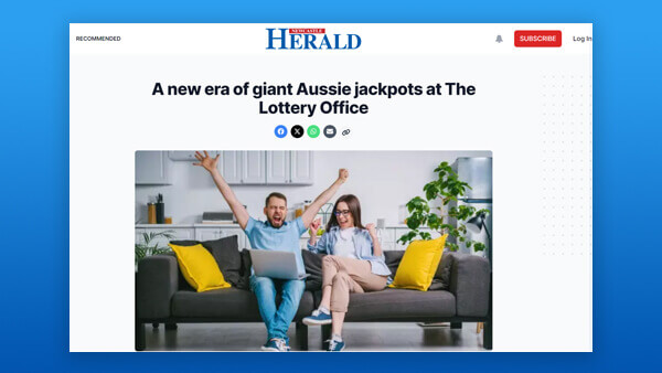 A new era of giant Aussie jackpots at The Lottery Office