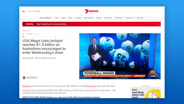 USA Mega Lotto jackpot reaches $1.5 billion as Australians encouraged to enter Wednesday’s draw