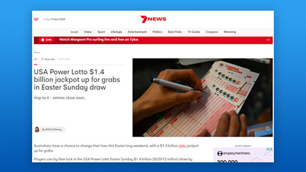 USA Power Lotto $1.4 billion jackpot up for grabs in Easter Sunday draw