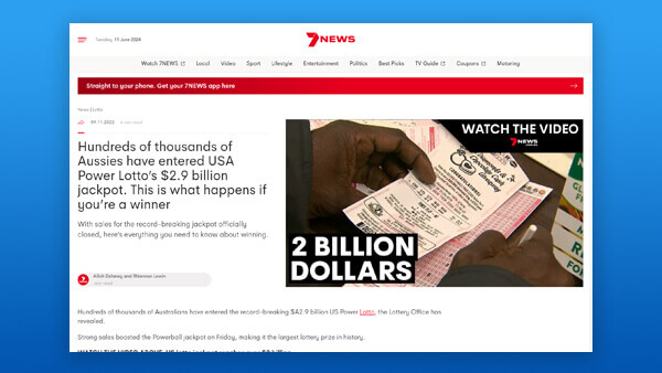 Hundreds of thousands of Aussies enter USA Power Lotto’s $2.9 billion jackpot