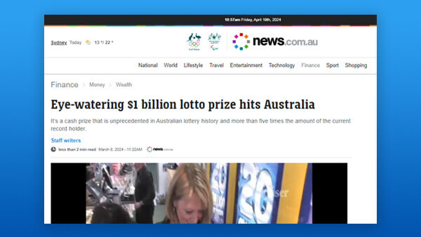 Eye-watering $1 billion lotto prize hits Australia